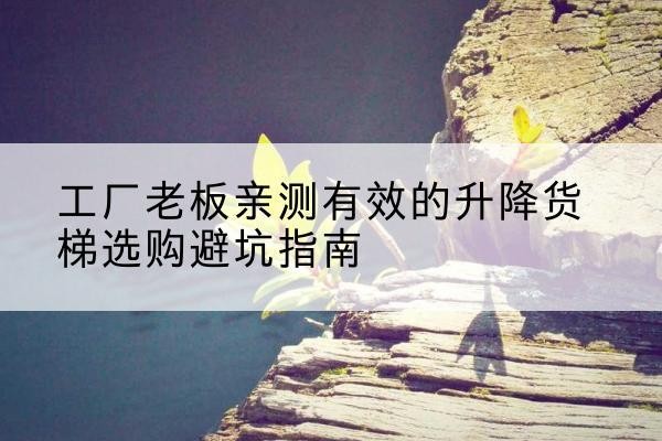 历下升降货梯怎么选-工厂老板亲测有效的升降货梯选购避坑指南