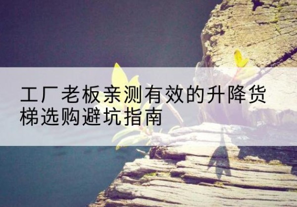 历下升降货梯怎么选-工厂老板亲测有效的升降货梯选购避坑指南